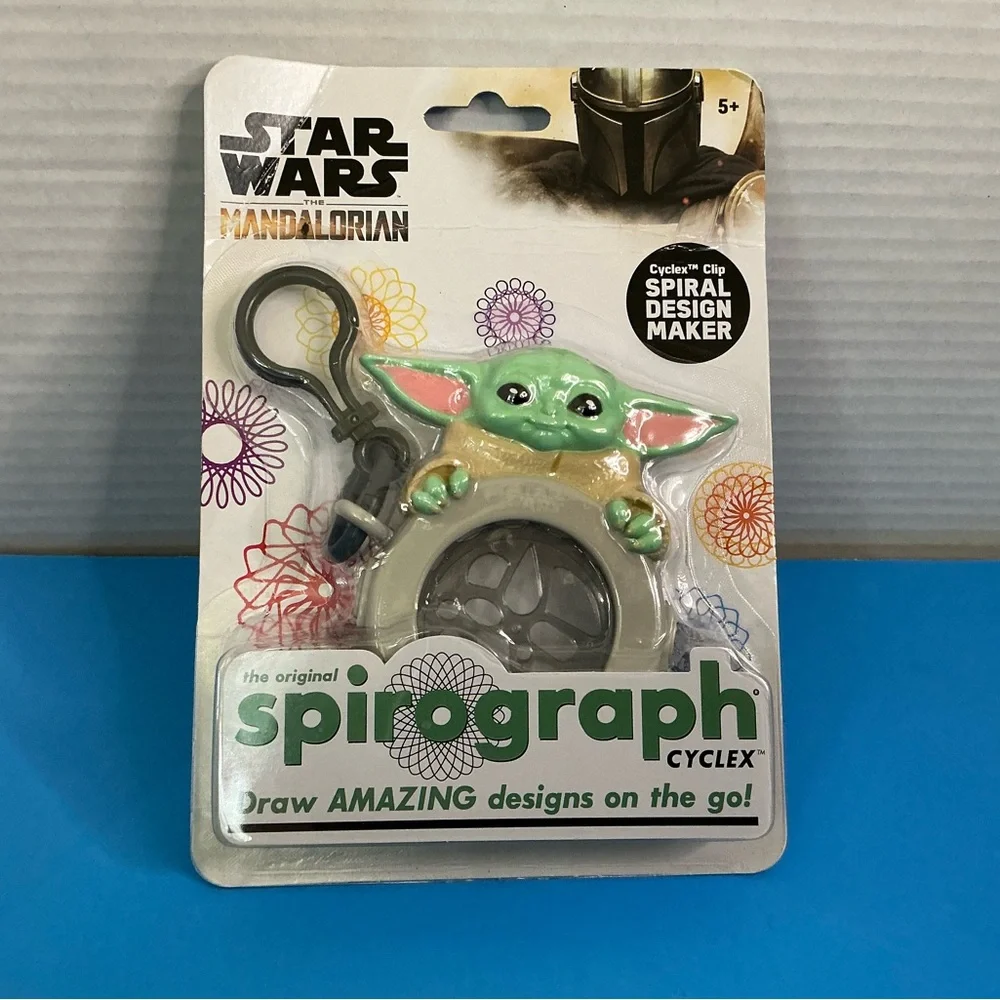 Star Wars Grogu Spirograph Keychain - Green and Tan